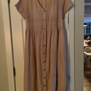 notPERFECTLINEN MAMA Dress – Dusty Rose / Light Pink – Size M/L